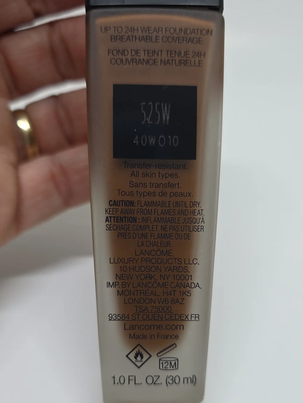 Lancome Foundation 525W Teint Idole Ultra Wear New Without Box 1 oz